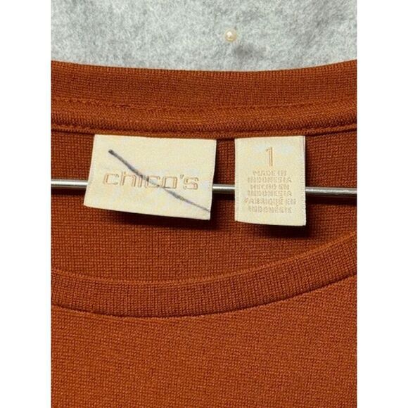 Chico's Long Sleeve Rust Think Sweater Size 1 - Picture 6 of 6